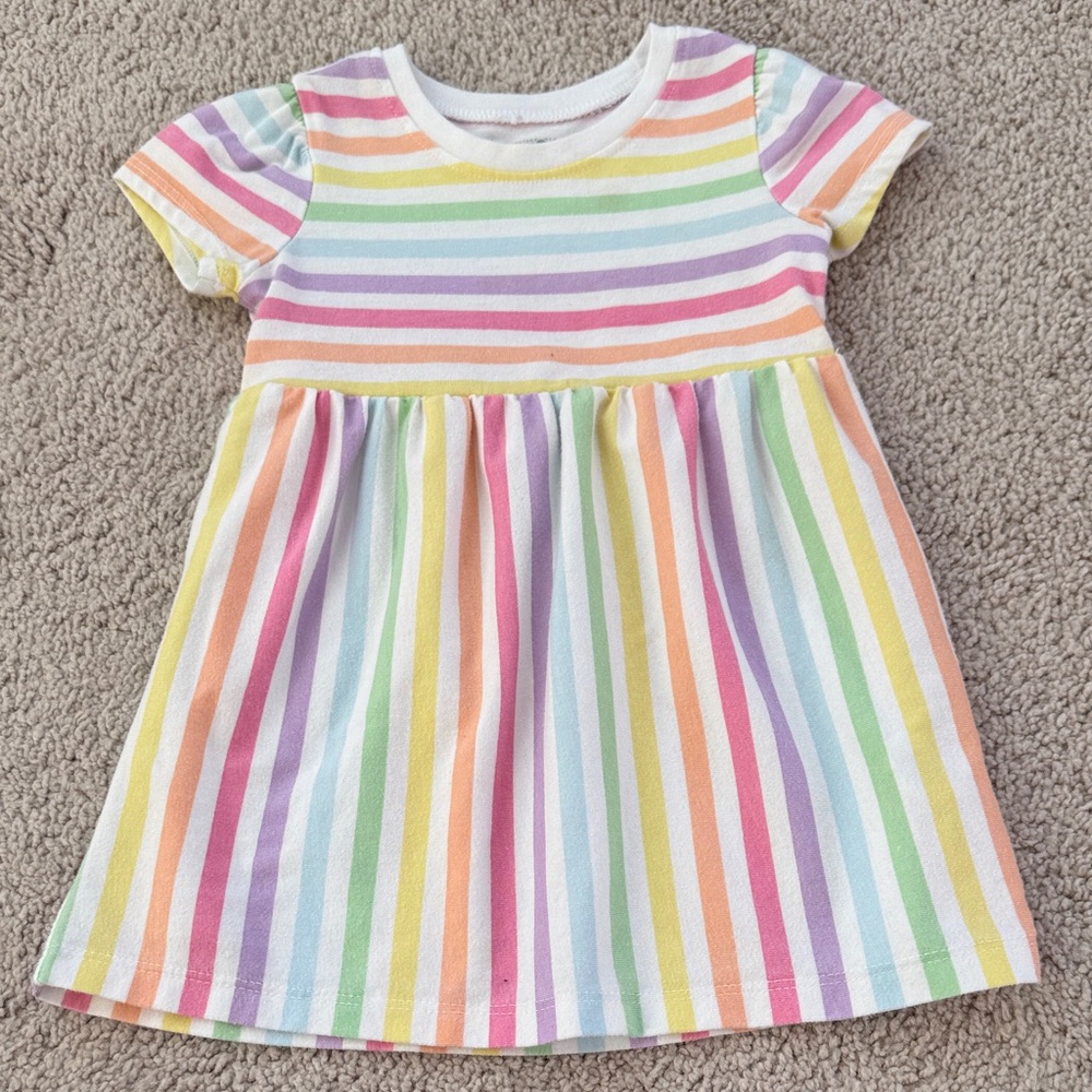 ✨ Garanimals Toddler Girls Rainbow Stripe Dress | Short Sleeve | 18M | Like New💖
